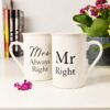 Cani de portelan pentru cuplu si aniversare Mr.Right & Mrs.Always Right