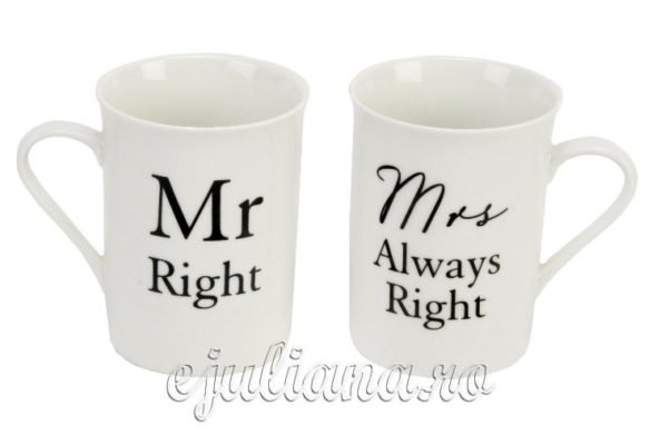 Cani pentru cuplu Mr.Right Mrs.Always Right