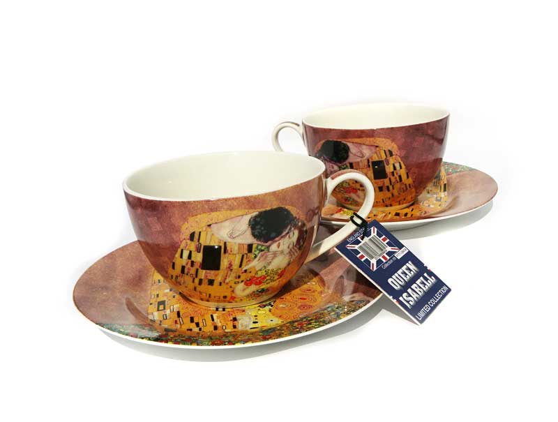 Set doua cesti de cafea portelan fin Gustav Klimt