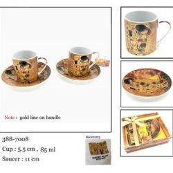 Set cesti espresso portelan fin Gustav Klimt