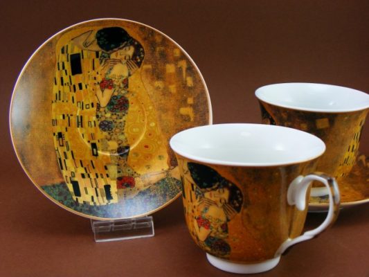 Set doua cesti de cafea portelan fin Gustav Klimt