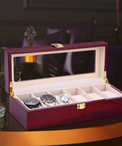 Caseta de lemn 6 ceasuri de mana colectia de lux