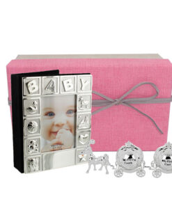Album foto si set pentru mot si dintisor argintat cadou pentru fetita