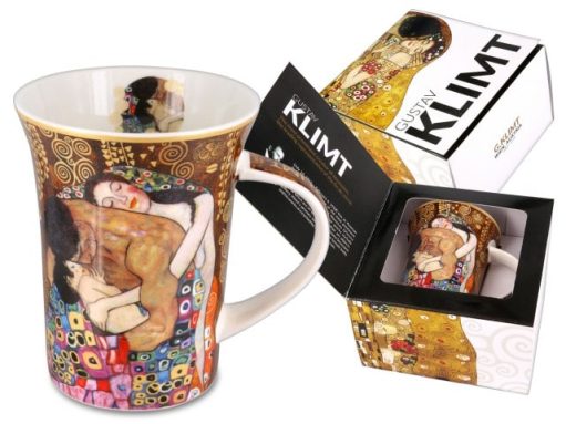 Cana de cafea Family by Klimt, portelan fin de colectie, decorata cu reproducere dupa pictura Family by Gustave Klimt.