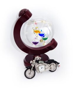 Motocicleta miniatura ceas de birou si glob termometru Galileo Galilei