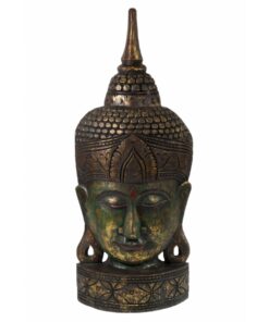 Sculptura Cap De Buddha Lemn Masiv 74cm
